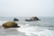 Heart in the middle - The view in Lands End, San Francisco. summer , cloud , rock , sea.