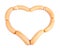 Heart of mini wieners chain isolated closeup