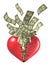 Heart and money love valentine