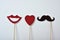 Heart, moustache and mouth