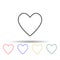 a heart multi color style icon. Simple thin line, outline vector of web icons for ui and ux, website or mobile application
