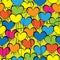 Heart multicolored balloon seamless pattern