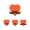 Heart with mustaches father funny symbol vector icon, father day concept greeting card trendy minimal style.