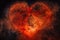 heart nebula with a view of a starry night sky