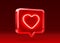 Heart neon like icon, sign follower 3d banner, love post social media. Vector