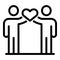 Heart no racism unity icon, outline style