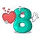 With heart number eight made with cartoon shaped