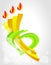 Heart and olympic torch abstract background