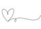 Heart one line drawing symbol of love. Vector continuous hand drawn sketch minimalism illustration isolated on white background