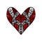 Heart ornamental pattern for card valentine.