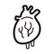 Heart outline icon vector for medical website, app. Hypo-tension and hypertension disease. Simple health care human