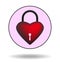 Heart padlock icon, expresses love valentine icon. isolated on background, vector illustrations.