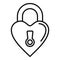 Heart padlock icon outline vector. Event planner