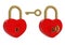 Heart padlock and key