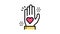 heart on palm color icon animation