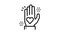 heart on palm line icon animation