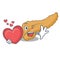 With heart pancreas mascot cartoon style