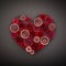 Heart of paper quilling for Valentine\'s day