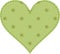 Heart patchwork in green polka dots