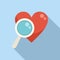 Heart patient examination icon flat vector. Clinic review