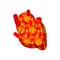 Heart of patriot of Russia. Traditional Russian pattern. Anatomical heart of Russia