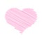 Heart - pencil scribble sketch drawing in pink on white background. Valentine card doodle concept. Vector illustration