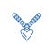 Heart pendant line icon concept. Heart pendant flat  vector symbol, sign, outline illustration.