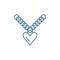 Heart pendant line icon concept. Heart pendant flat  vector symbol, sign, outline illustration.