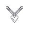 Heart pendant line icon concept. Heart pendant vector linear illustration, symbol, sign