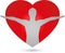 Heart and person, heart and helper logo