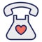 Heart on phone, love Isolated Vector Icon which can be easily modified or edited