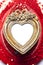 Heart Picture Frame On Red Background