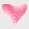 Heart with pink color leopard skin pattern on bright background.