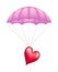 Heart at pink parachute