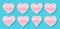 Heart pink sticker valentine card icon love label