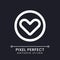 Heart pixel perfect white linear ui icon for dark theme