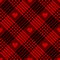 Heart plaid pattern in black and red. Seamless Valentine`s Day herringbone tartan check vector with love hearts for spring summer.