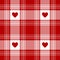 Heart plaid pattern texture in red and white for Valentines Day holiday prints. Seamless ombre buffalo check tartan for flannel.