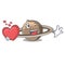 With heart planet saturn in the cartoon form