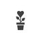 Heart plant in flower pot icon vector