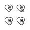heart, plus, check, minus sign icons. Element of outline button icons. Thin line icon for website design and development, app