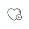 Heart plus icon line design