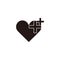 Heart plus medical simple geometric symbol vector