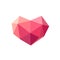 Heart polygon art image. crystal Love vector illustration
