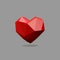 Heart polygon art image. love 3d logo vector illustration