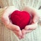 Heart present in hands