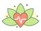 heart and pulse on the background of leaves, the concept of natural medicines, homeopathy and a healthy lifestyle