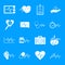 Heart pulse beat icons set, simple style