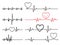 Heart pulse, Cardiogram line vector illustration