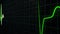 Heart pulse graph green line with white core